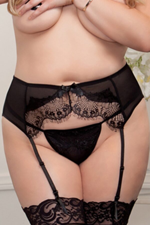 Porte-jarretelles noir grande taille