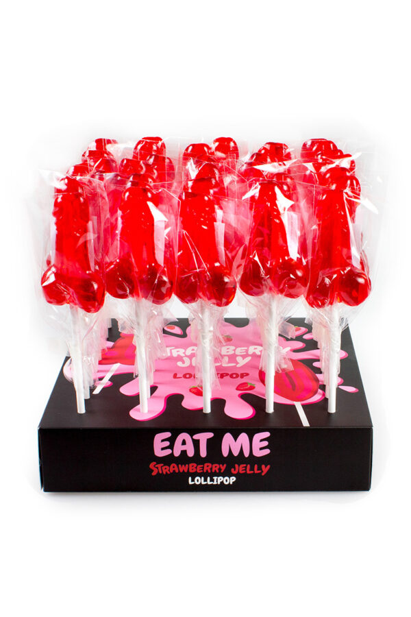 Présentoir de 40 sucettes pénis à la fraise