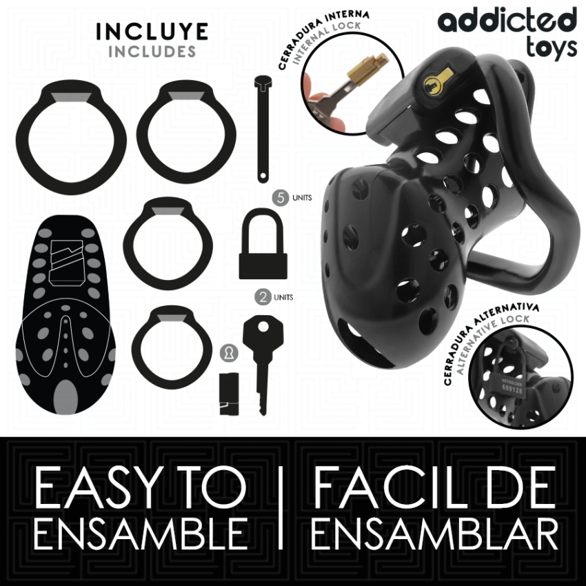 ADDICTED TOYS LOCKED - À PÉNIS CREUSE ENCHAÎNÉE 10,5 CM